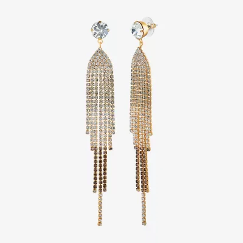 JS Jessica Simpson Ombre Womens Multi Color Crystal Drop Earrings