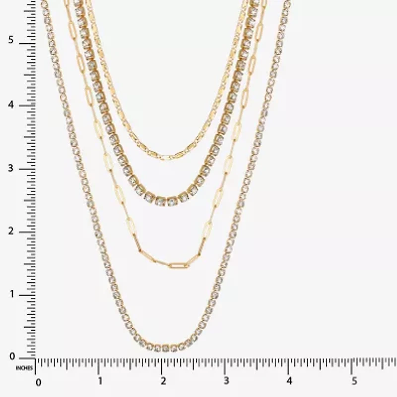 JS Jessica Simpson Womens Crystal Strand Necklace