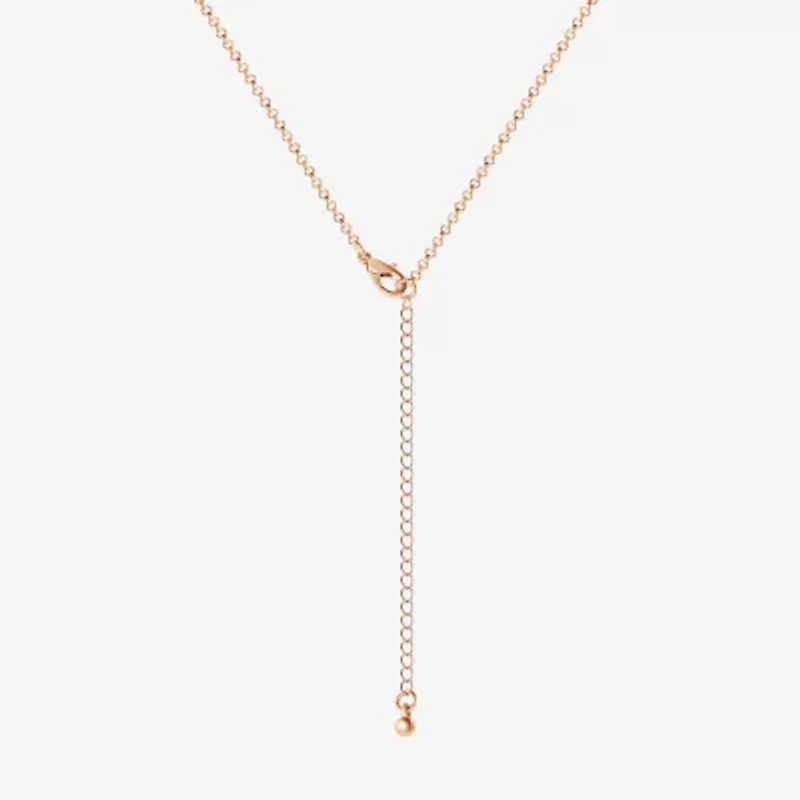 JS Jessica Simpson Womens Crystal Alloy Heart Pendant Necklace