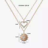 JS Jessica Simpson Womens Crystal Alloy Heart Pendant Necklace