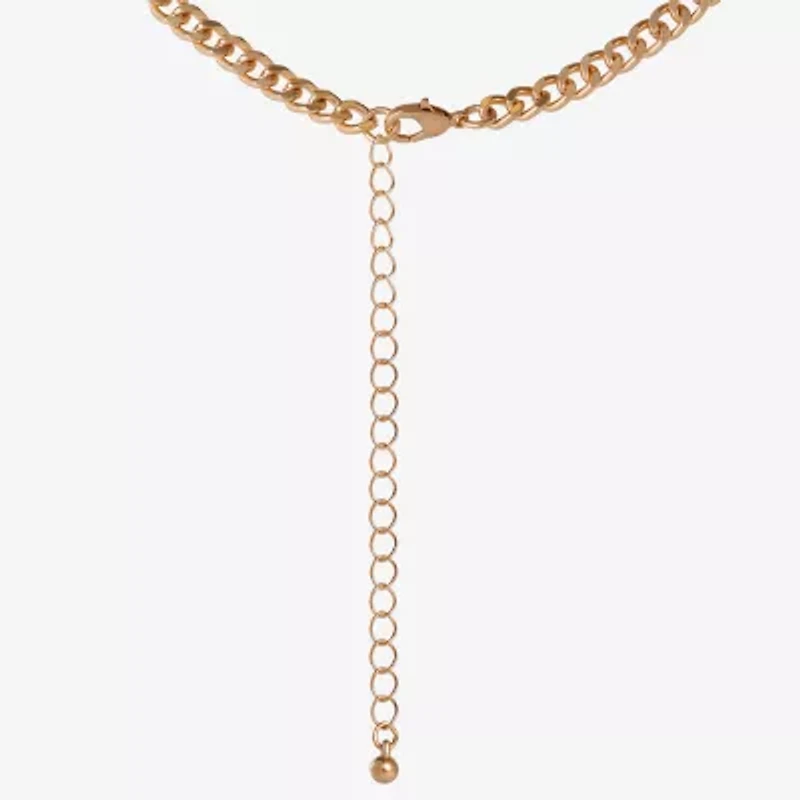 JS Jessica Simpson Gold Tone Western Womens Blue 16 Inch Statement Necklace
