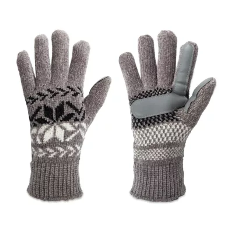 Isotoner Recycled Chenille Snowflake With Smartouch 1 Pair Gloves