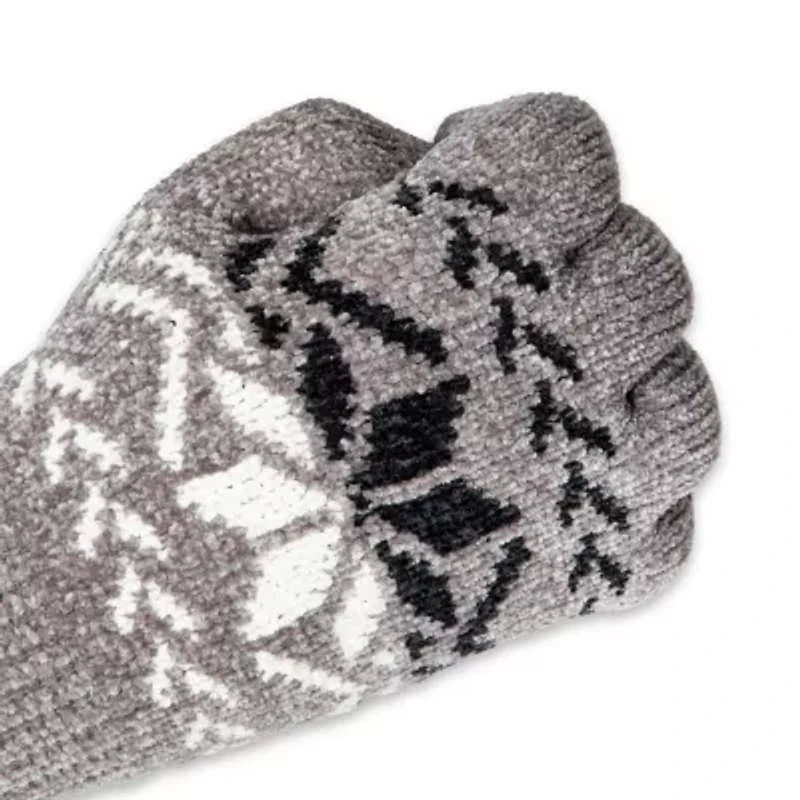 Isotoner Recycled Chenille Snowflake With Smartouch 1 Pair Gloves