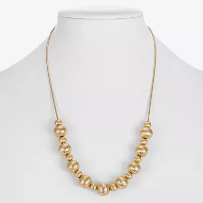 Monet Jewelry Beaded Frontal Womens 17 Inch Collar Necklace