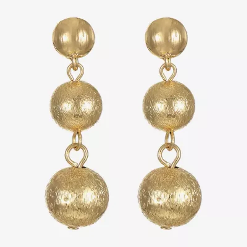 Monet Jewelry Beaded Triple Womens Round Hypoallergenic Drop Earrings