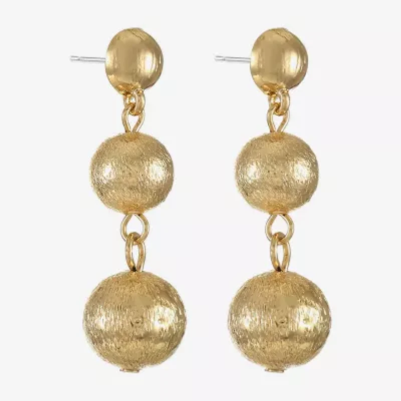 Monet Jewelry Beaded Triple Womens Round Hypoallergenic Drop Earrings