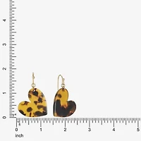 Liz Claiborne Brown & Black Womens Heart Drop Earrings