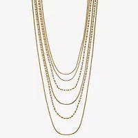 Liz Claiborne Chain Multi Layered Womens 17 Inch Statement Necklace