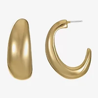 Liz Claiborne Huggie Womens 25.4mm Hypoallergenic Hoop Earrings