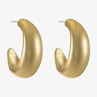Liz Claiborne Huggie Womens 25.4mm Hypoallergenic Hoop Earrings