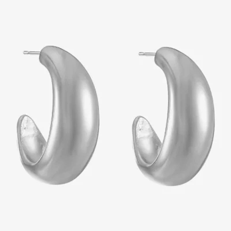 Liz Claiborne Huggie Womens 25.4mm Hypoallergenic Hoop Earrings