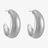 Liz Claiborne Huggie Womens 25.4mm Hypoallergenic Hoop Earrings