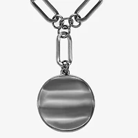 Liz Claiborne Wavy Coin Womens Paperclip 17 Inch Pendant Necklace