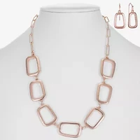 Liz Claiborne Frontal Collar Necklace & Drop Earring Womens Square 2-pc. Jewelry Set