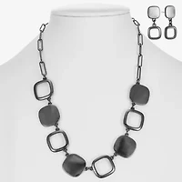 Liz Claiborne Frontal Collar Necklace & Drop Earring Womens Square 2-pc. Jewelry Set