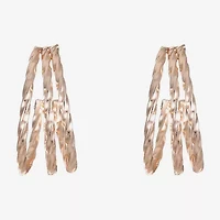 Liz Claiborne 3 Row Twisted Womens 20mm Hypoallergenic Hoop Earrings