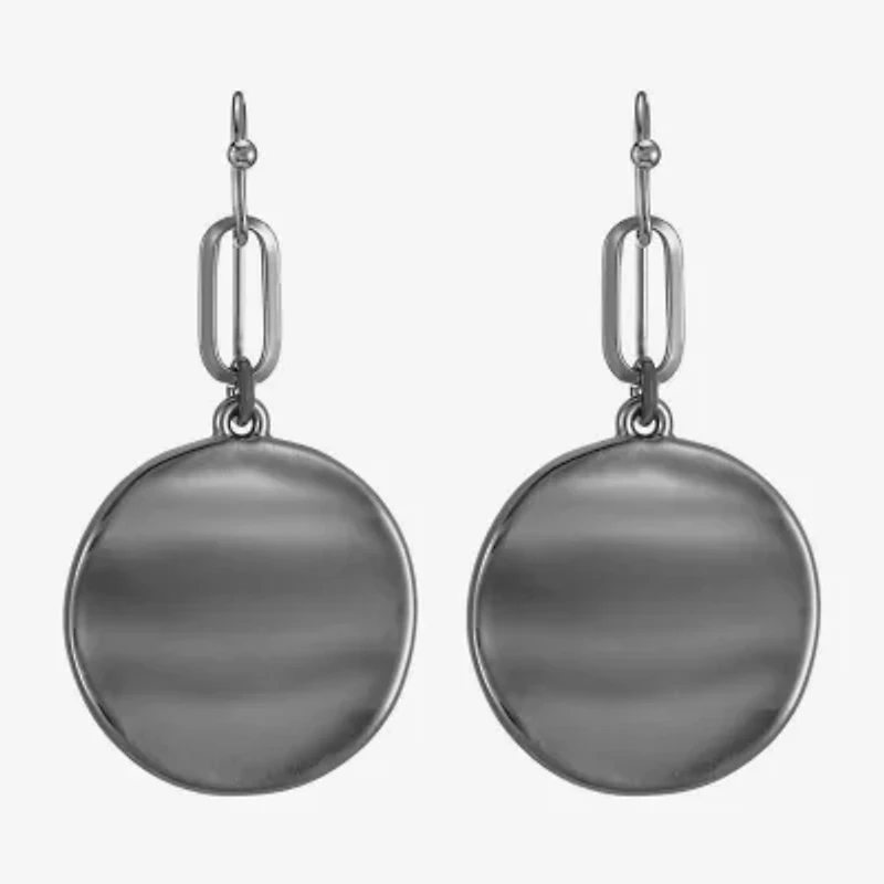 Liz Claiborne Wavy Coin Womens Paperclip Drop Earrings