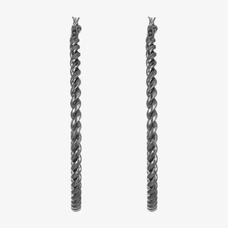 Liz Claiborne Twisted Womens 66mm Hypoallergenic Hoop Earrings