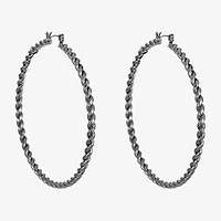 Liz Claiborne Twisted Womens 66mm Hypoallergenic Hoop Earrings
