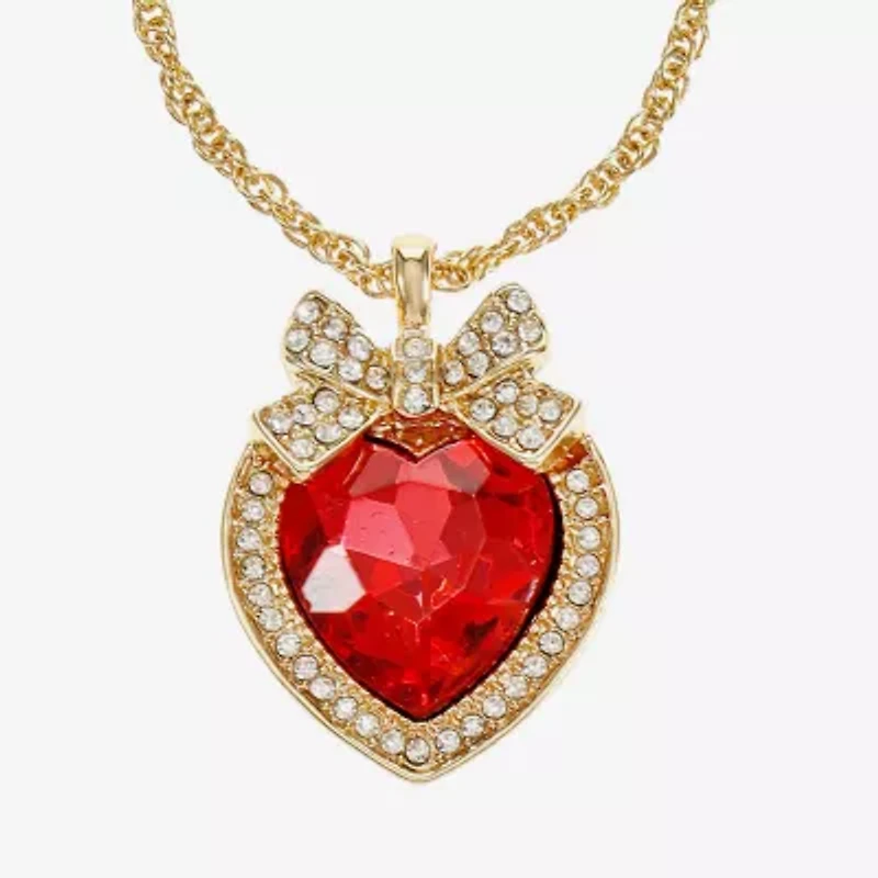 Monet Jewelry Gold Tone Womens Red Glass Bow Heart 2-pc. Jewelry Set