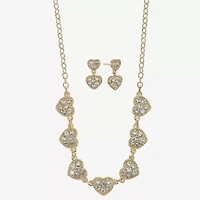 Monet Jewelry Gold Tone Womens Glass Heart 2-pc. Jewelry Set