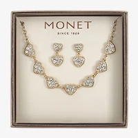 Monet Jewelry Gold Tone Womens Glass Heart 2-pc. Jewelry Set