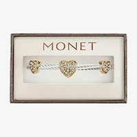 Monet Jewelry Two Tone Rope Twist Womens Glass Cuff Bracelet