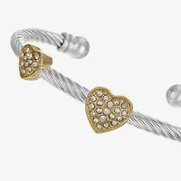 Monet Jewelry Two Tone Rope Twist Womens Glass Cuff Bracelet