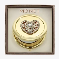 Monet Jewelry Gold Tone Filigree Gold Tone Heart Compact Mirror
