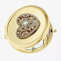 Monet Jewelry Gold Tone Filigree Gold Tone Heart Compact Mirror