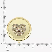 Monet Jewelry Gold Tone Filigree Gold Tone Heart Compact Mirror