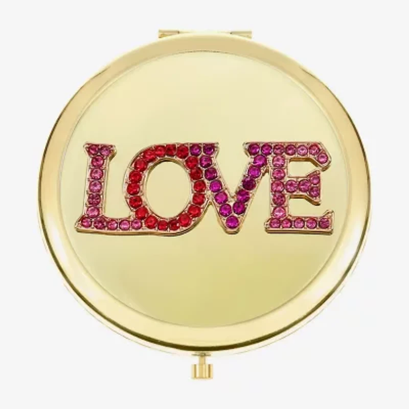 Monet Jewelry Gold Tone Love Gold Tone Compact Mirror
