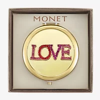 Monet Jewelry Gold Tone Love Gold Tone Compact Mirror