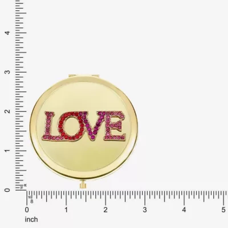 Monet Jewelry Gold Tone Love Gold Tone Compact Mirror