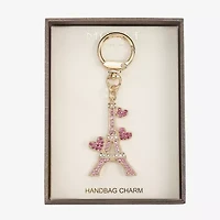 Monet Jewelry Gold Tone Pink Eiffel Tower Heart Bag Charm