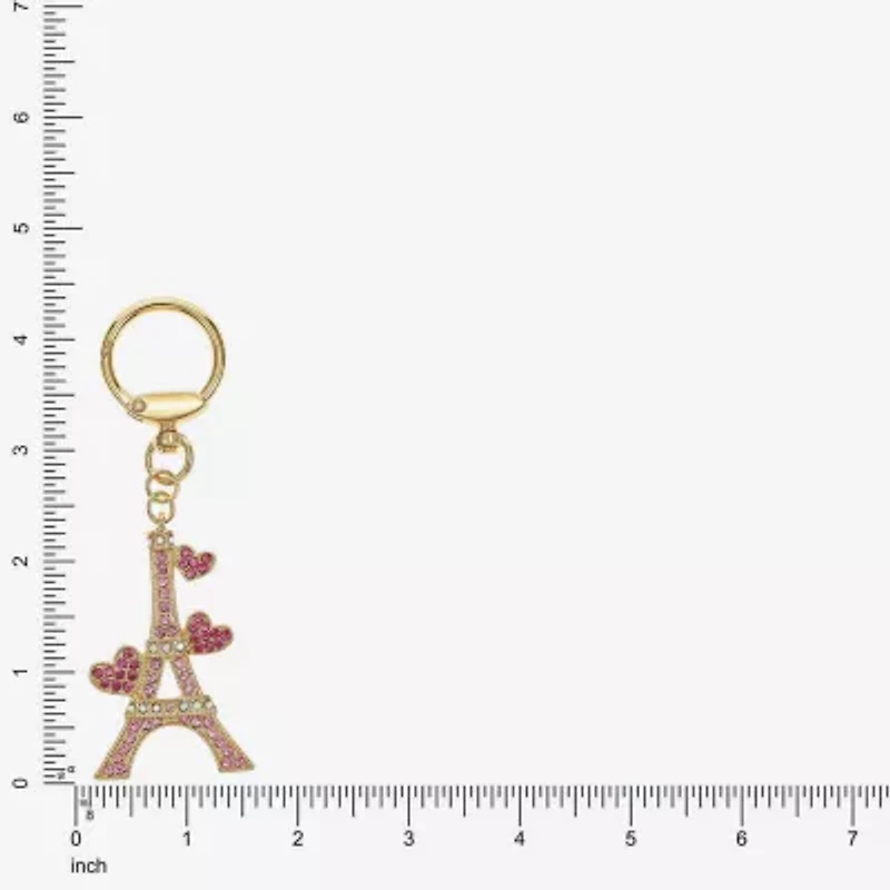 Monet Jewelry Gold Tone Pink Eiffel Tower Heart Bag Charm