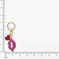 Monet Jewelry Gold Tone Pink Lips Kiss Heart Bag Charm