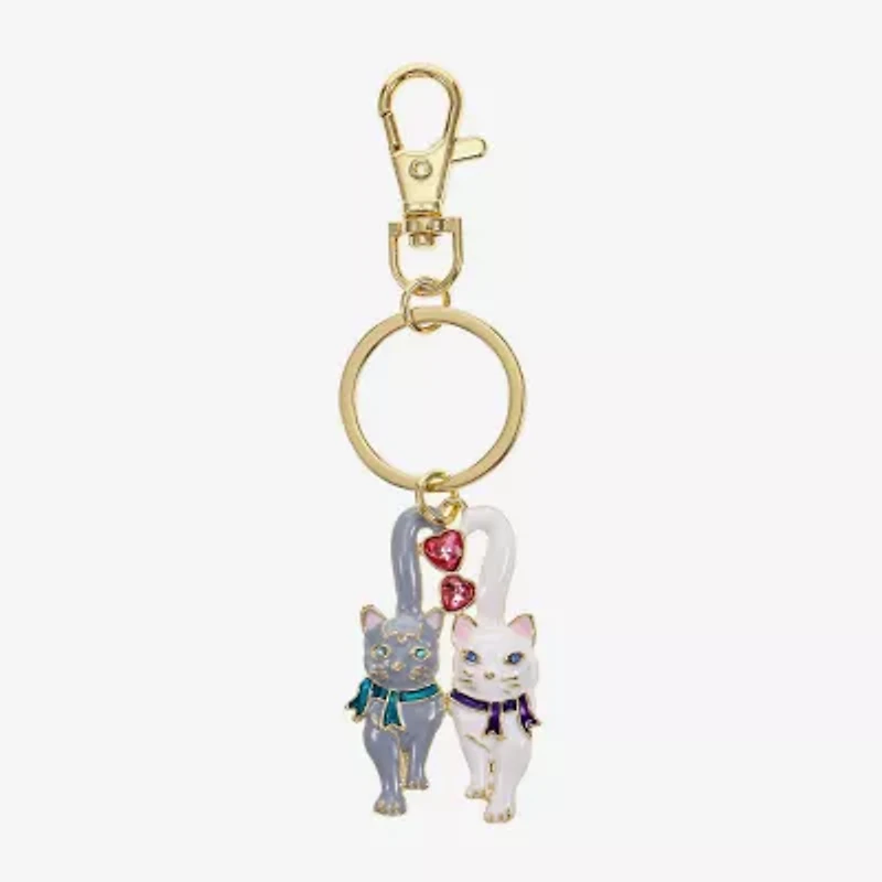 Monet Jewelry Gold Tone Cats Key Chain