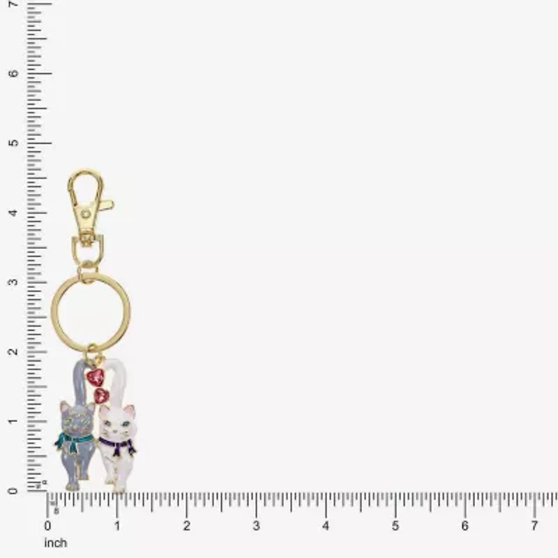 Monet Jewelry Gold Tone Cats Key Chain