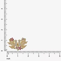 Monet Jewelry Gold Tone Lovebirds Multi Color Glass Pin