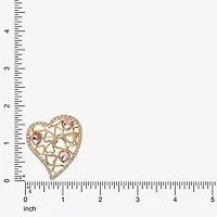 Monet Jewelry Gold Tone Pink Glass Pin