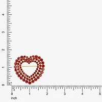 Monet Jewelry Gold Tone Red Glass Pin