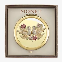 Monet Jewelry Gold Tone Lovebirds Gold Tone Compact Mirror