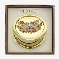 Monet Jewelry Gold Tone Lovebirds Gold Tone Compact Mirror