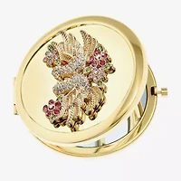 Monet Jewelry Gold Tone Lovebirds Gold Tone Compact Mirror