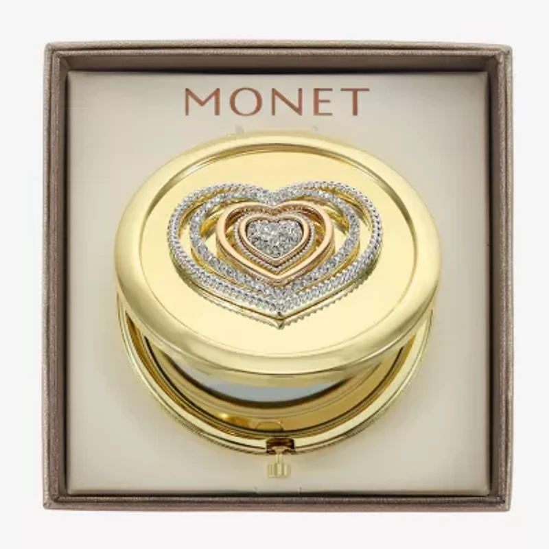 Monet Jewelry Gold Tone Gold Tone Heart Compact Mirror