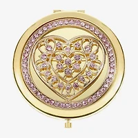 Monet Jewelry Gold Tone Filigree Gold Tone Heart Compact Mirror