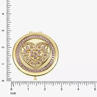 Monet Jewelry Gold Tone Filigree Gold Tone Heart Compact Mirror