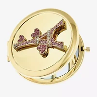 Monet Jewelry Gold Tone Pink Eiffel Tower Gold Tone Heart Compact Mirror