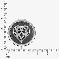 Monet Jewelry Silver Tone Filigree Silver Tone Heart Compact Mirror